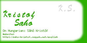 kristof saho business card